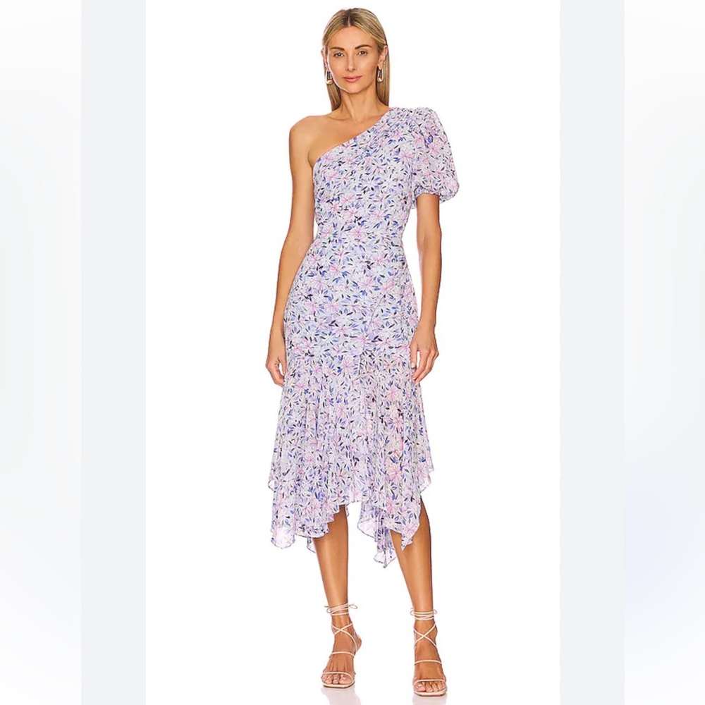 Astr Floral One-Shoulder Dress